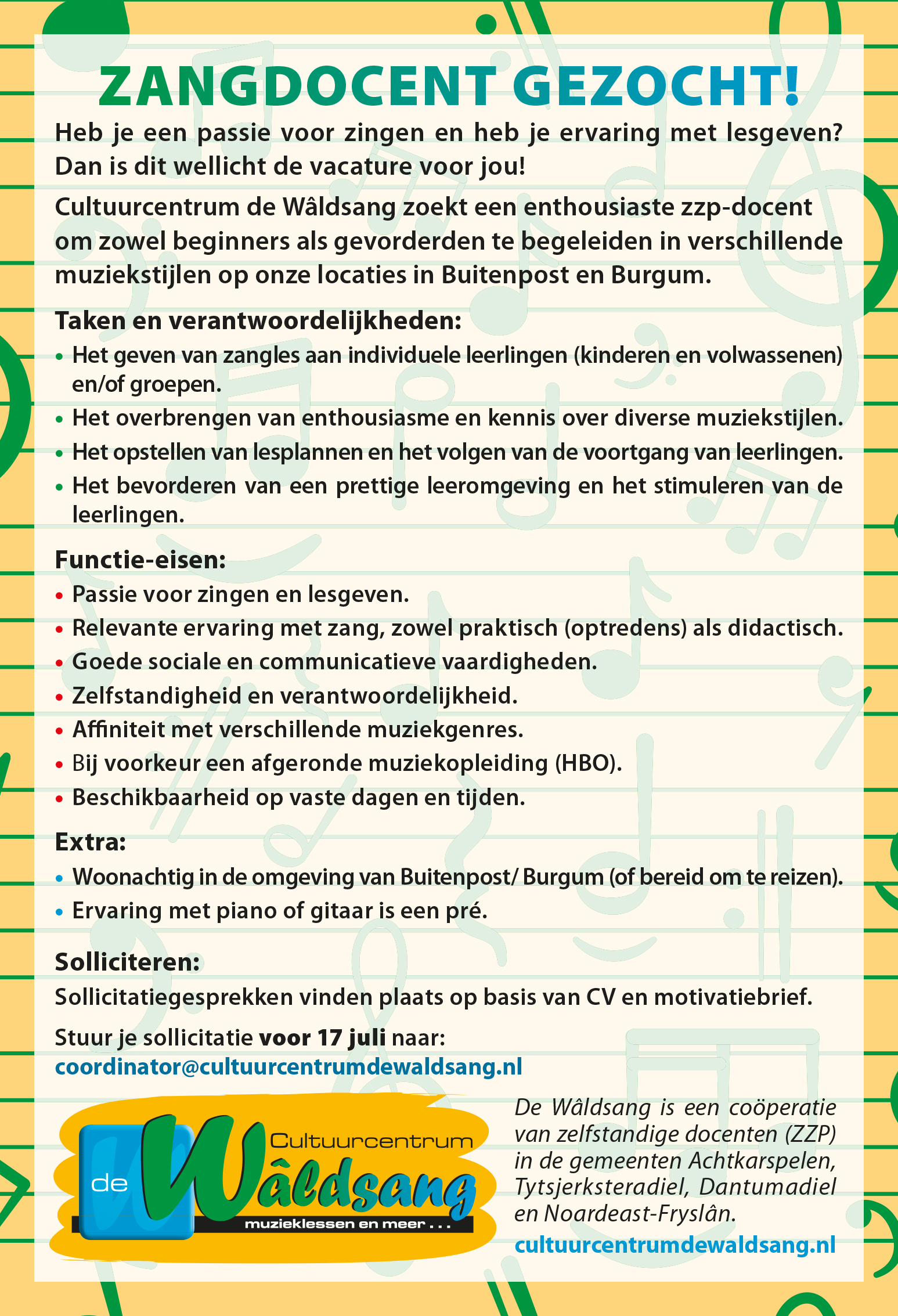 Vacature Zangdocent